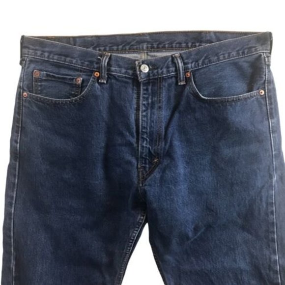 Levis 505 Regular Fit Jeans Mens 38x30 Blue Wash Low Stretch Denim - Picture 4 of 12